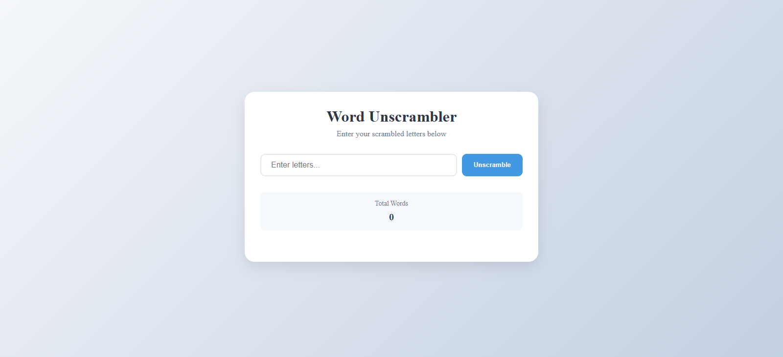 Word Unscrambler Project